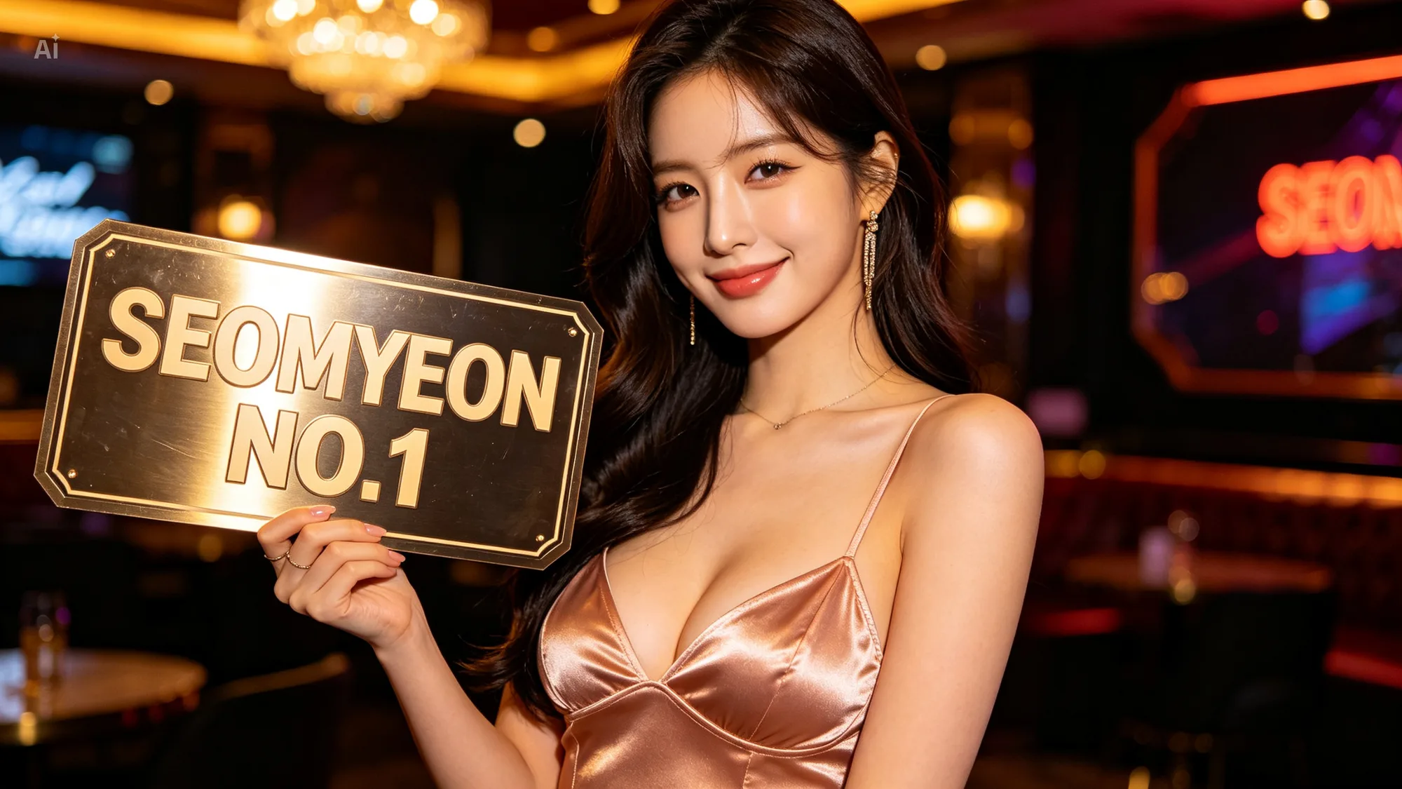 부산 서면노래방 VIP 라운지 홀 인테리어와 웰컴 사인